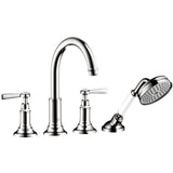 Axor - AXOR Montreux 4-Hole Roman Tub Set Trim with Lever Handles and 1.8 GPM Handshower in Chrome - Chrome