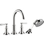 Axor - AXOR Montreux 4-Hole Roman Tub Set Trim with Lever Handles and 1.8 GPM Handshower in Chrome - Chrome