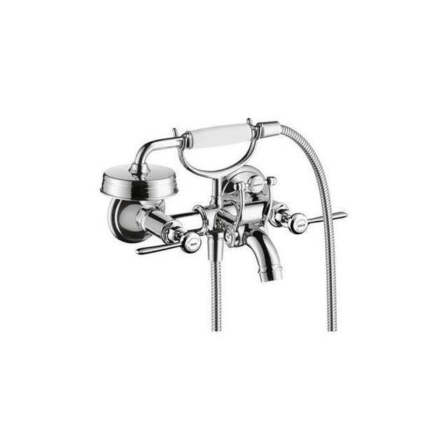 Axor - AXOR Montreux 2-Handle Wall-Mounted Tub Filler with Lever Handles and 1.8 GPM Handshower in Chrome - Chrome