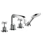 Axor - AXOR Citterio 4-Hole Roman Tub Set Trim with Cross Handles and 1.75 GPM Handshower in Chrome - Chrome