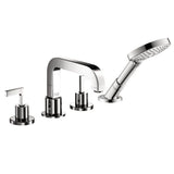 Axor - AXOR Citterio 4-Hole Roman Tub Set Trim with Lever Handles and 1.75 GPM Handshower in Chrome - Chrome