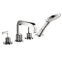 Axor - AXOR Citterio 4-Hole Roman Tub Set Trim with Lever Handles and 1.75 GPM Handshower in Chrome - Chrome
