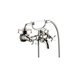 Axor - AXOR Montreux 2-Handle Wall-Mounted Tub Filler with Cross Handles and 1.8 GPM Handshower in Polished Nickel - Polished Nickel
