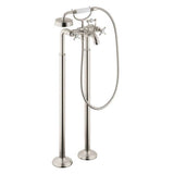 Axor - AXOR Montreux 2-Handle Freestanding Tub Filler Trim with Cross Handles and 1.8 GPM Handshower in Brushed Nickel - Brushed Nickel