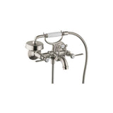 Axor - AXOR Montreux 2-Handle Wall-Mounted Tub Filler with Lever Handles and 1.8 GPM Handshower in Brushed Nickel - Brushed Nickel