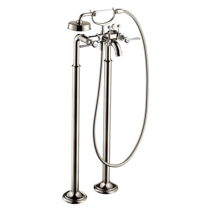 Axor - AXOR Montreux 2-Handle Freestanding Tub Filler Trim with Lever Handles and 1.8 GPM Handshower in Polished Nickel - Polished Nickel