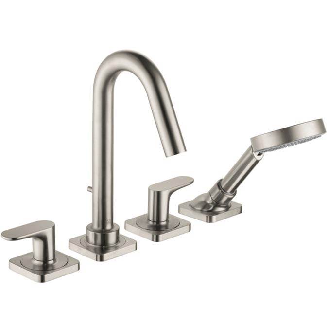 Axor - AXOR Citterio M 4-Hole Roman Tub Set Trim with 1.75 GPM Handshower in Brushed Nickel - Brushed Nickel