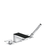 Axor - AXOR MyEdition 4-Hole Roman Tub Set Trim with 1.75 GPM Handshower in Chrome / Black Glass - Chrome / Black Glass