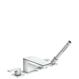 Axor - AXOR MyEdition 4-Hole Roman Tub Set Trim with 1.75 GPM Handshower in Chrome / Mirror Glass - Chrome / Mirror Glass