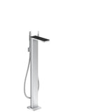 Axor - AXOR MyEdition Freestanding Tub Filler Trim with 1.75 GPM Handshower in Chrome / Black Glass - Chrome / Black Glass