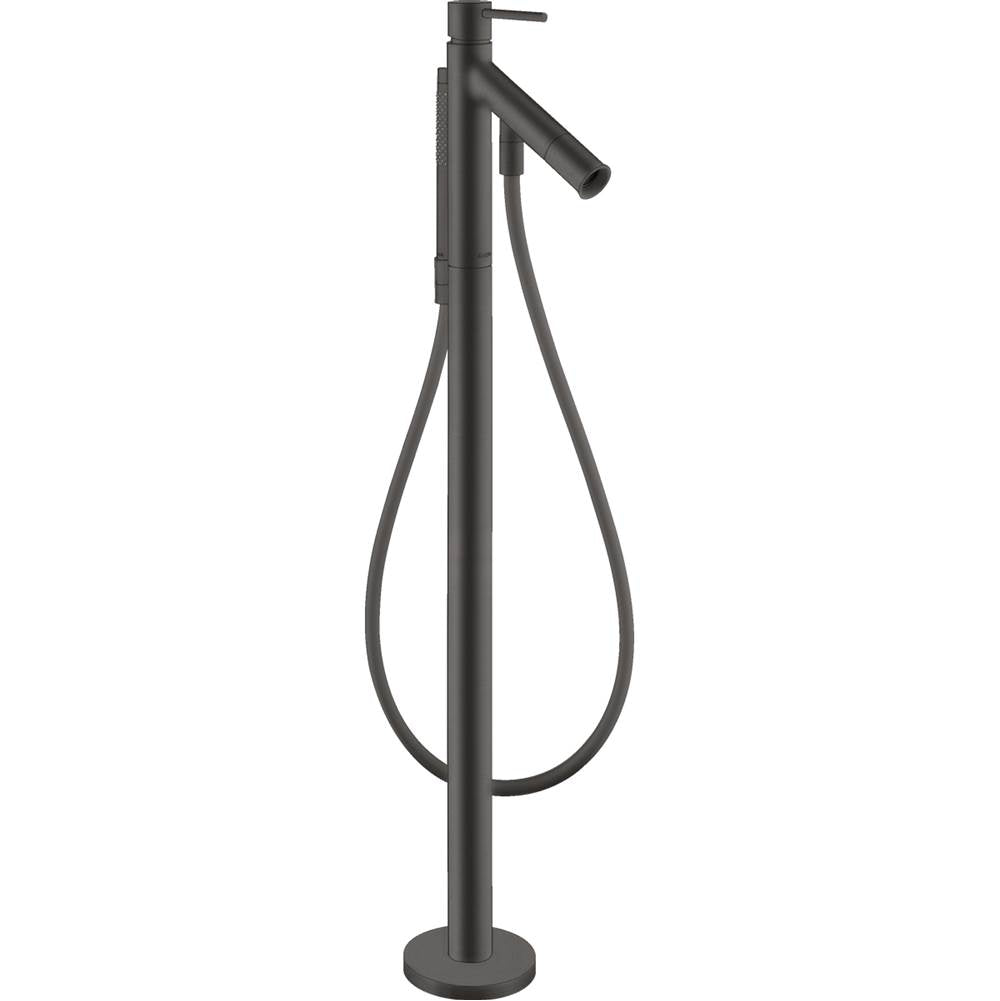 Axor - AXOR Starck Freestanding Tub Filler Trim with 1.75 GPM Handshower in Brushed Black Chrome - Brushed Black Chrome
