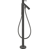 Axor - AXOR Starck Freestanding Tub Filler Trim with 1.75 GPM Handshower in Brushed Black Chrome - Brushed Black Chrome