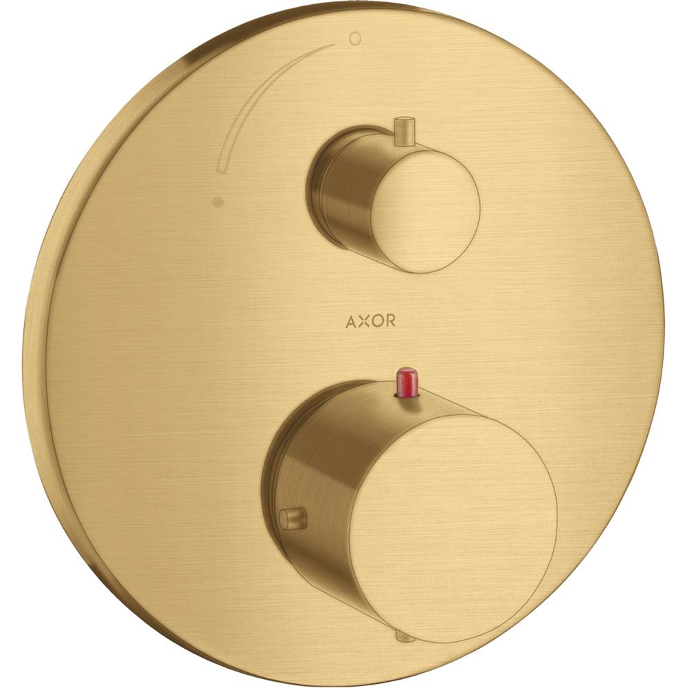Axor - AXOR Starck Thermostatic Trim with Volume Control in Brushed Gold Optic - Brushed Gold Optic