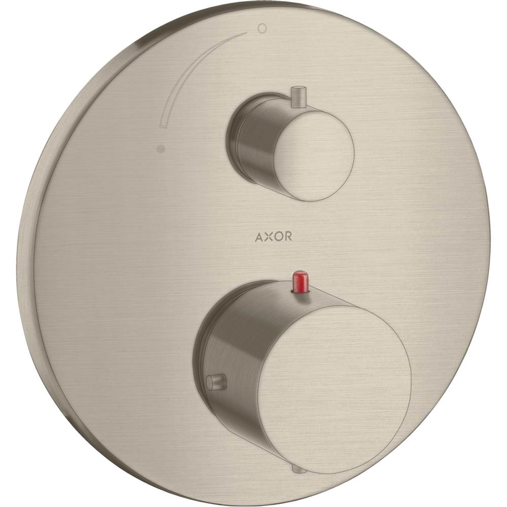 Axor - AXOR Starck Thermostatic Trim with Volume Control in Brushed Nickel - Brushed Nickel