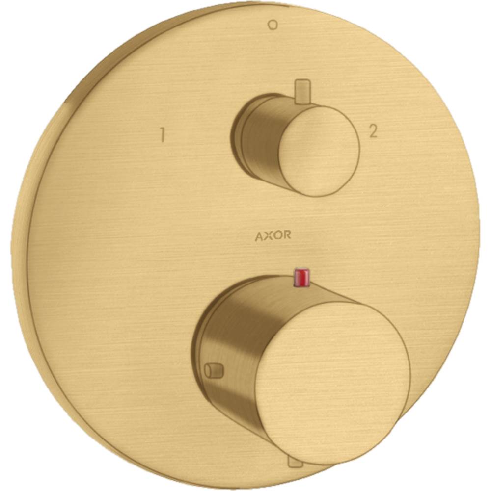 Axor - AXOR Starck Thermostatic Trim with Volume Control and Diverter in Brushed Gold Optic - Brushed Gold Optic