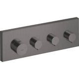 Axor - AXOR ShowerSolutions Thermostatic Module Trim 15'' x 5'' for 3 Functions in Brushed Black Chrome - Brushed Black Chrome