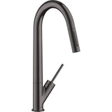 Axor - AXOR Starck HighArc Kitchen Faucet 2-Spray Pull-Down, 1.75 GPM in Brushed Black Chrome - Brushed Black Chrome
