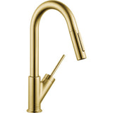 Axor - AXOR Starck Prep Kitchen Faucet 2-Spray Pull-Down, 1.75 GPM in Brushed Gold Optic - Brushed Gold Optic