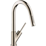 Axor - AXOR Starck Prep Kitchen Faucet 2-Spray Pull-Down, 1.75 GPM in Polished Nickel - Polished Nickel