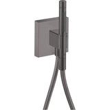 Axor - AXOR ShowerSolutions Handshower Holder with Outlet 5'' x 5'' with Handshower, 1.75 GPM in Brushed Black Chrome - Brushed Black Chrome