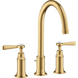 Axor - AXOR Montreux Widespread Faucet 180 with Lever Handles and Pop-Up Drain, 1.2 GPM in Brushed Gold Optic - Brushed Gold Optic