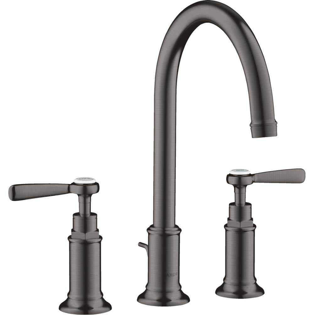 Axor - AXOR Montreux Widespread Faucet 180 with Lever Handles and Pop-Up Drain, 1.2 GPM in Brushed Black Chrome - Brushed Black Chrome