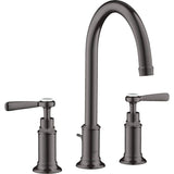 Axor - AXOR Montreux Widespread Faucet 180 with Lever Handles and Pop-Up Drain, 1.2 GPM in Brushed Black Chrome - Brushed Black Chrome