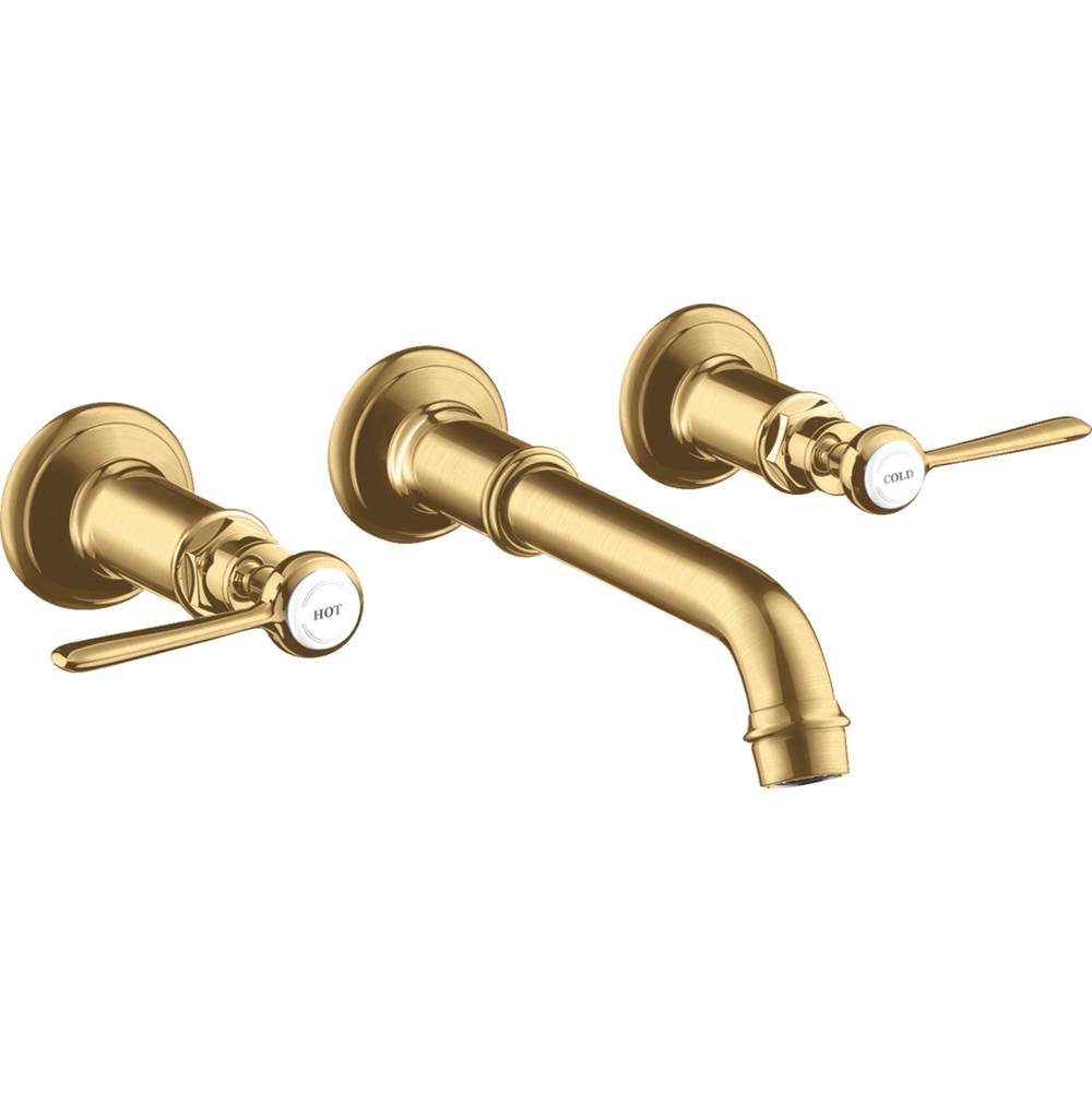 Axor - AXOR Montreux Wall-Mounted Widespread Faucet Trim with Lever Handles, 1.2 GPM in Brushed Gold Optic - Brushed Gold Optic