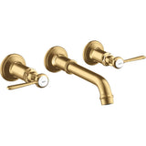 Axor - AXOR Montreux Wall-Mounted Widespread Faucet Trim with Lever Handles, 1.2 GPM in Brushed Gold Optic - Brushed Gold Optic
