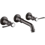 Axor - AXOR Montreux Wall-Mounted Widespread Faucet Trim with Lever Handles, 1.2 GPM in Brushed Black Chrome - Brushed Black Chrome