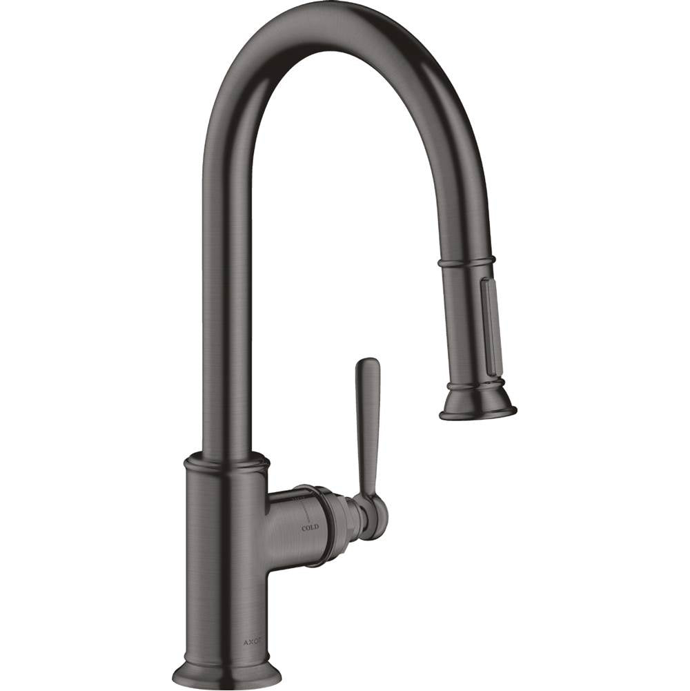 Axor - AXOR Montreux Prep Kitchen Faucet 2-Spray Pull-Down, 1.75 GPM in Brushed Black Chrome - Brushed Black Chrome