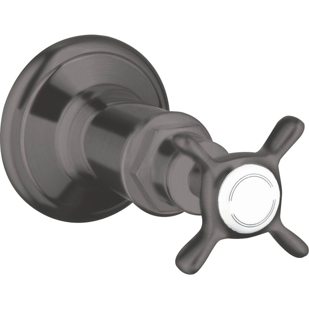 Axor - AXOR Montreux Volume Control Trim with Cross Handle in Brushed Black Chrome - Brushed Black Chrome
