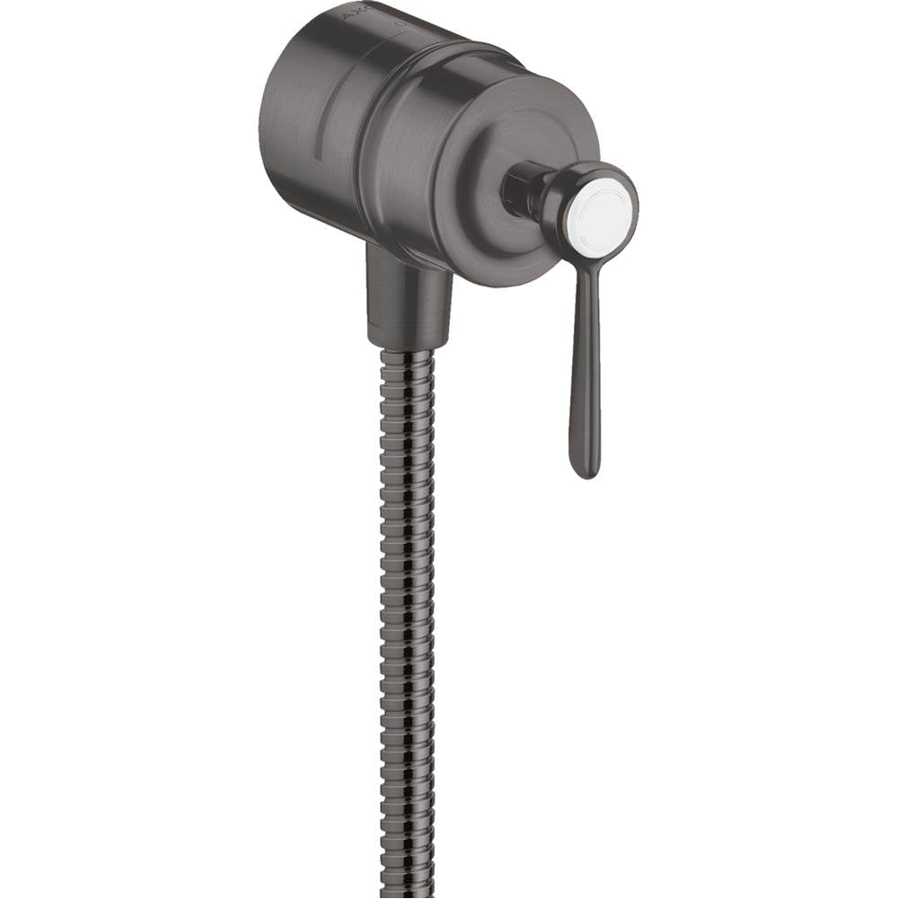 Axor - AXOR Montreux Wall Outlet with Check Valves and Volume Control, Lever Handle in Brushed Black Chrome - Brushed Black Chrome