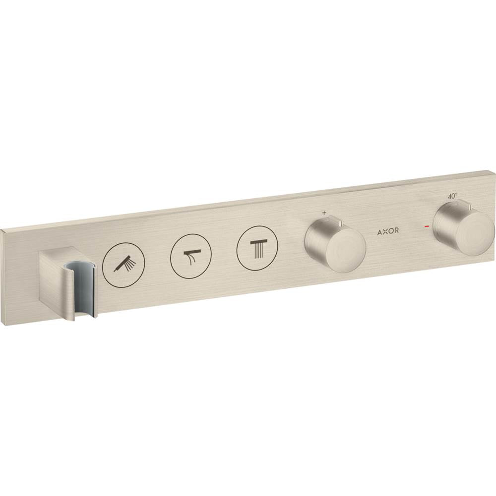 Axor - ShowerSolutions Thermostatic Module Trim Select for 3Functions in Brushed Nickel - Brushed Nickel