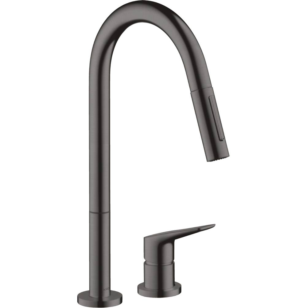Axor - AXOR Citterio M 2-Hole Single-Handle Kitchen Faucet 2-Spray Pull-Down, 1.75 GPM in Brushed Black Chrome - Brushed Black Chrome