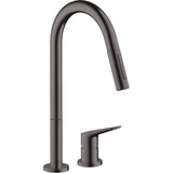 Axor - AXOR Citterio M 2-Hole Single-Handle Kitchen Faucet 2-Spray Pull-Down, 1.75 GPM in Brushed Black Chrome - Brushed Black Chrome