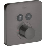Axor - AXOR ShowerSelect Thermostatic Trim SoftCube for 2 Functions in Brushed Black Chrome - Brushed Black Chrome