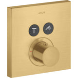 Axor - AXOR ShowerSelect Thermostatic Trim Square for 2 Functions in Brushed Gold Optic - Brushed Gold Optic