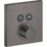 Axor - AXOR ShowerSelect Thermostatic Trim Square for 2 Functions in Brushed Black Chrome - Brushed Black Chrome
