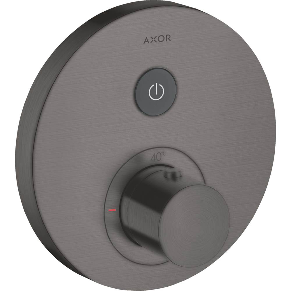 Axor - AXOR ShowerSelect Thermostatic Trim Round for 1 Function in Brushed Black Chrome - Brushed Black Chrome