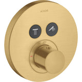 Axor - AXOR ShowerSelect Thermostatic Trim Round for 2 Functions in Brushed Gold Optic - Brushed Gold Optic