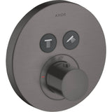 Axor - AXOR ShowerSelect Thermostatic Trim Round for 2 Functions in Brushed Black Chrome - Brushed Black Chrome