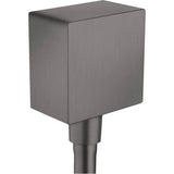 Axor - AXOR ShowerSolutions Wall Outlet Square with Check Valves in Brushed Black Chrome - Brushed Black Chrome