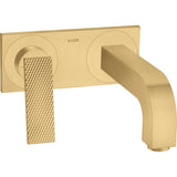 Axor - AXOR Citterio Wall-Mounted Single-Handle Faucet Trim with Base Plate- Rhombic Cut, 1.2 GPM in Brushed Gold Optic - Brushed Gold Optic