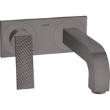 Axor - AXOR Citterio Wall-Mounted Single-Handle Faucet Trim with Base Plate- Rhombic Cut, 1.2 GPM in Brushed Black Chrome - Brushed Black Chrome