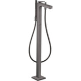 Axor - AXOR Citterio Freestanding Tub Filler Trim with 1.75 GPM Handshower- Rhombic Cut in Brushed Black Chrome - Brushed Black Chrome
