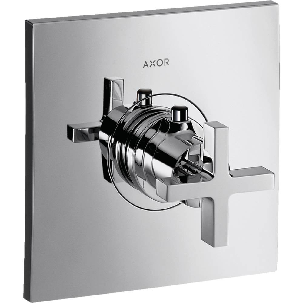 Axor - AXOR Citterio Thermostatic Trim with Cross Handle in Brushed Black Chrome - Brushed Black Chrome