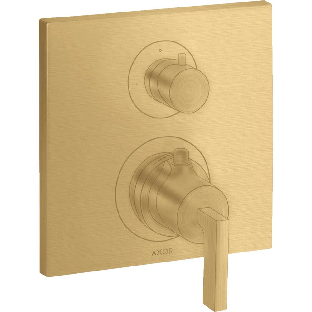 Axor - AXOR Citterio Thermostatic Trim with Volume Control and Diverter in Brushed Gold Optic - Brushed Gold Optic