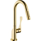 Axor - AXOR Citterio  Prep Kitchen Faucet 2-Spray Pull-Down, 1.75 GPM in Brushed Gold Optic - Brushed Gold Optic