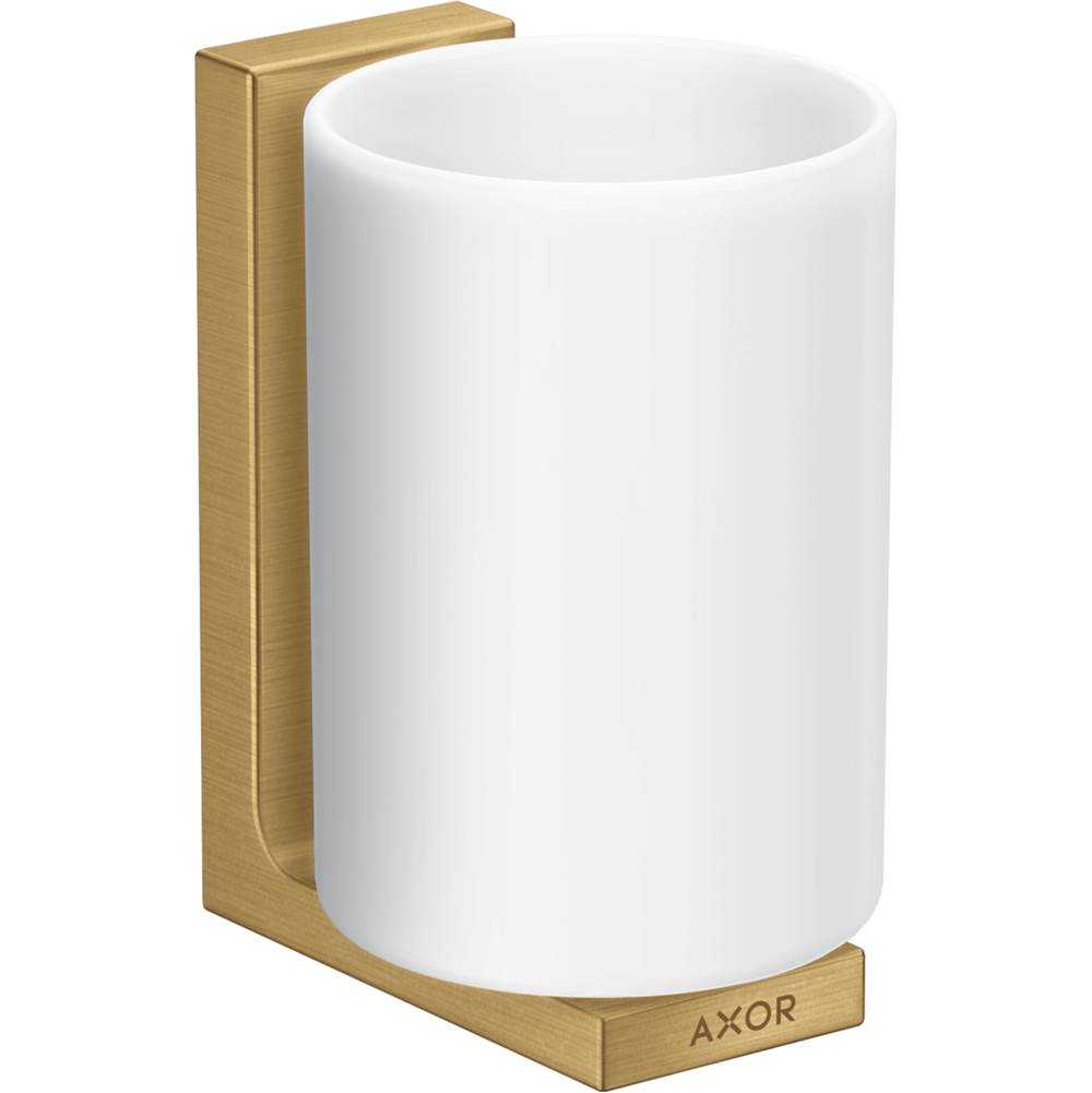 Axor - AXOR Universal Rectangular  Toothbrush Tumbler in Brushed Gold Optic - Brushed Gold Optic